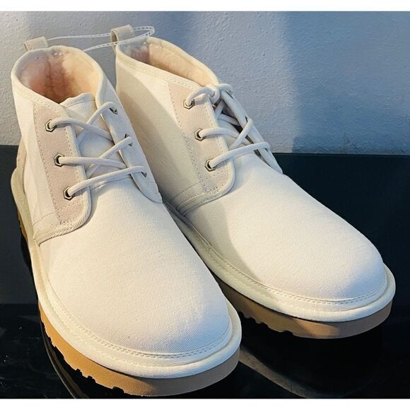 UGG Neumel Natural Canvas Ankle Boots Off White Men’s Sz 12 (1117613) NWOB main image 8